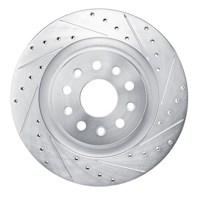 R1 Concepts R1 21-25 Dodge Charger Daytona Rear Right Drilled & Slotted Silver Brake Rotor