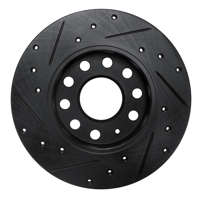 R1 Concepts R1 05-13 Audi A3 Rear Right Drilled & Slotted Black Brake Rotor