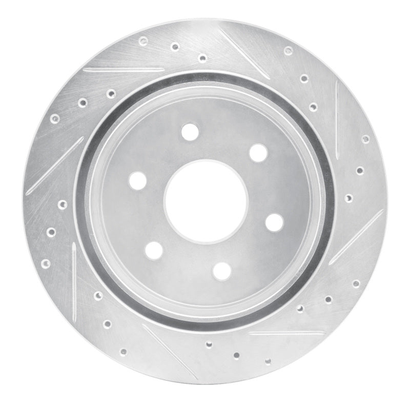 R1 Concepts R1 03-05 Chevrolet Express 2500 Rear Right Drilled & Slotted Silver Brake Rotor