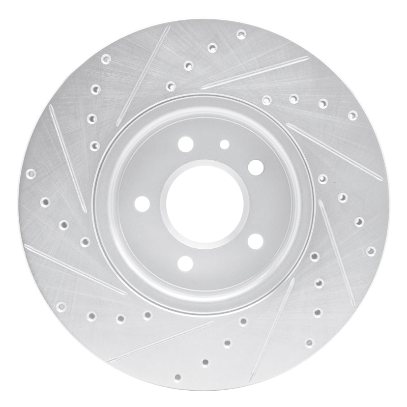 R1 Concepts R1 13-25 Cadillac ATS Front Right Drilled & Slotted Silver Brake Rotor