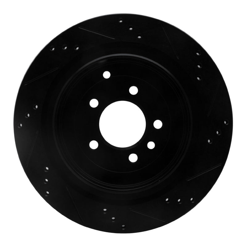 R1 Concepts R1 05-16 Land Rover Discovery (Latin America) Rear Left Drilled & Slotted Black Brake Rotor