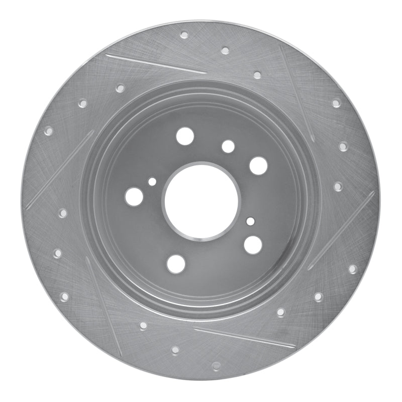R1 Concepts R1 99-03 Lexus RX300 Rear Left Drilled & Slotted Silver Brake Rotor