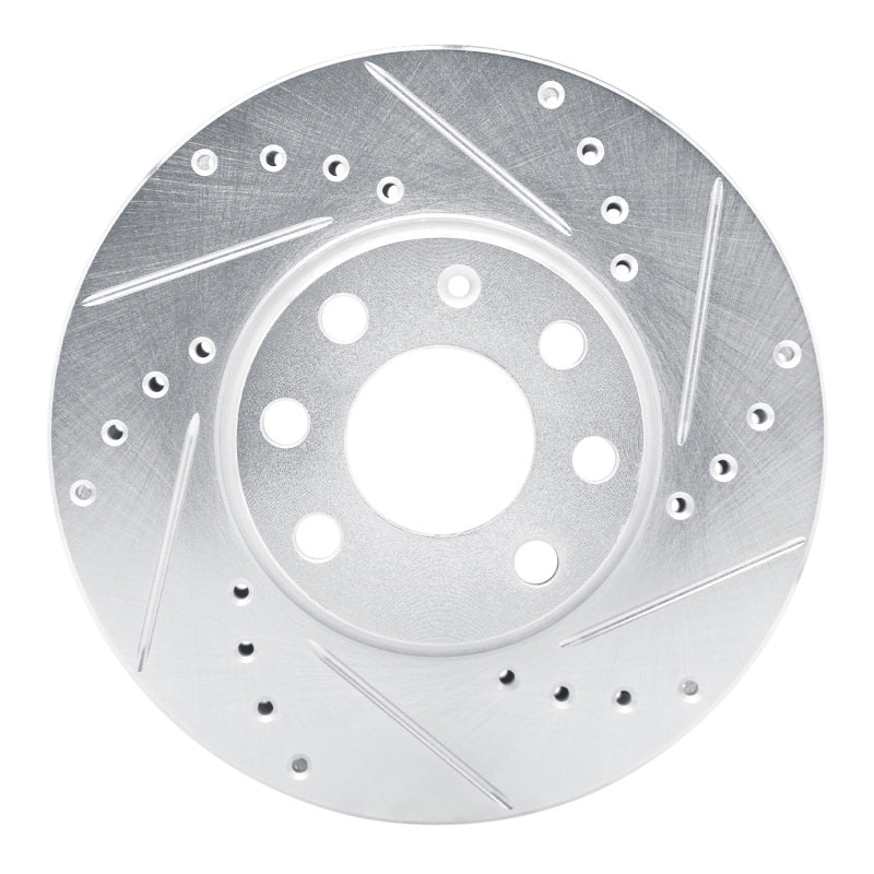 R1 Concepts R1 00-05 Chevrolet Zafira (Mexico) Front Right Drilled & Slotted Silver Brake Rotor