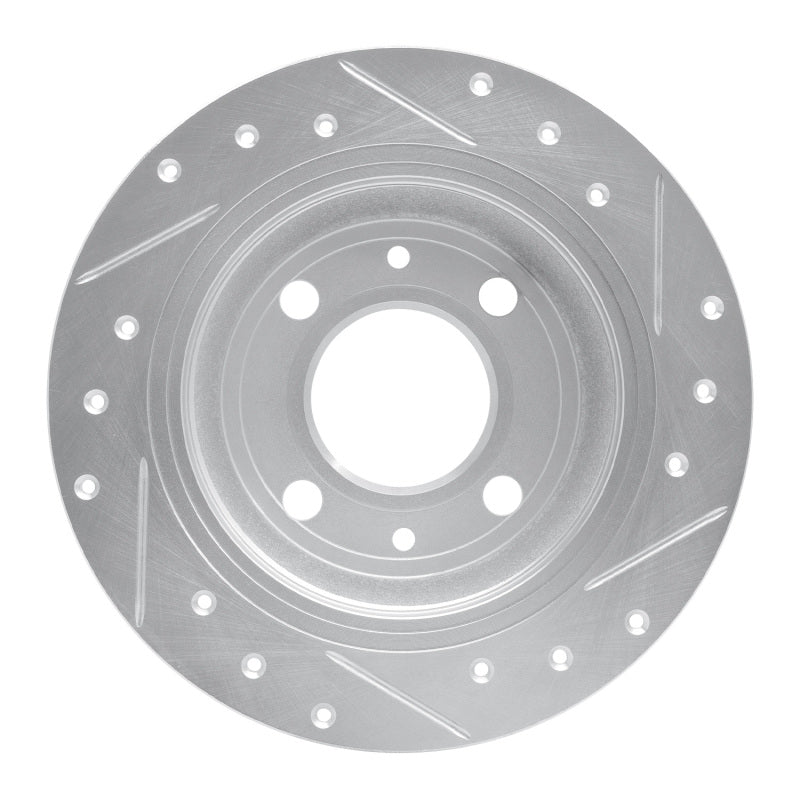 R1 Concepts R1 86-98 Saab 9000 Rear Left Drilled & Slotted Silver Brake Rotor