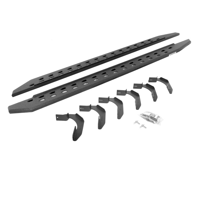Go Rhino 04-14 Ford F-150 Super Cab 4DR RB20 Slim Running Boards Kit (w/Brackets) - Bedliner Coating