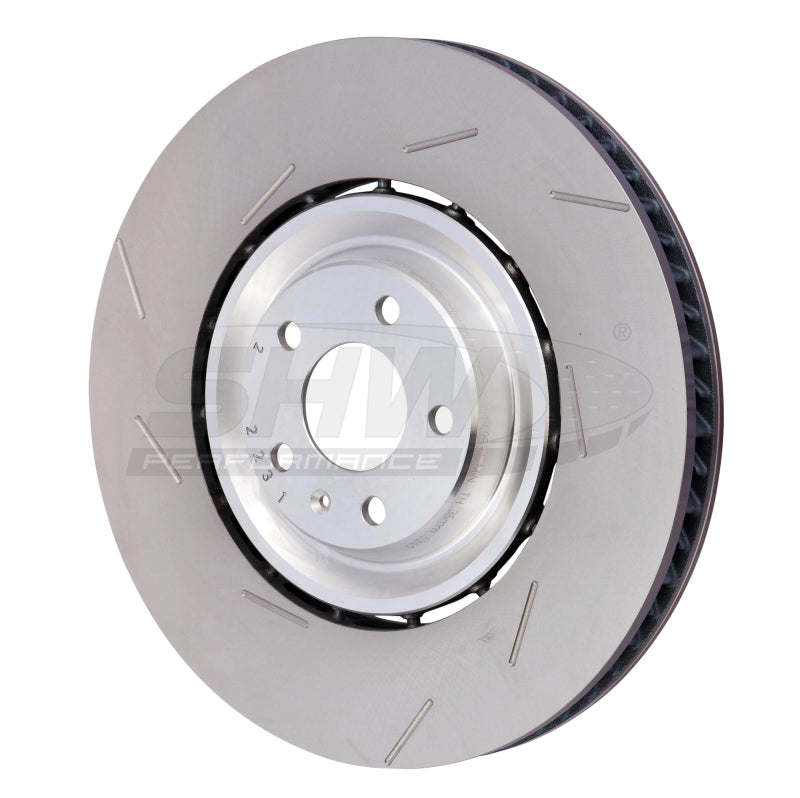 SHW Performance SHW 15-18 Porsche Macan Turbo w/19in Wheel/Perf Package Left Frt Slotted LW Brake Rotor (95B615301P)