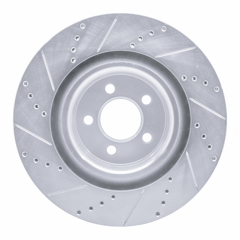 R1 Concepts R1 05-23 Chrysler 300 Front Right Drilled & Slotted Silver Brake Rotor