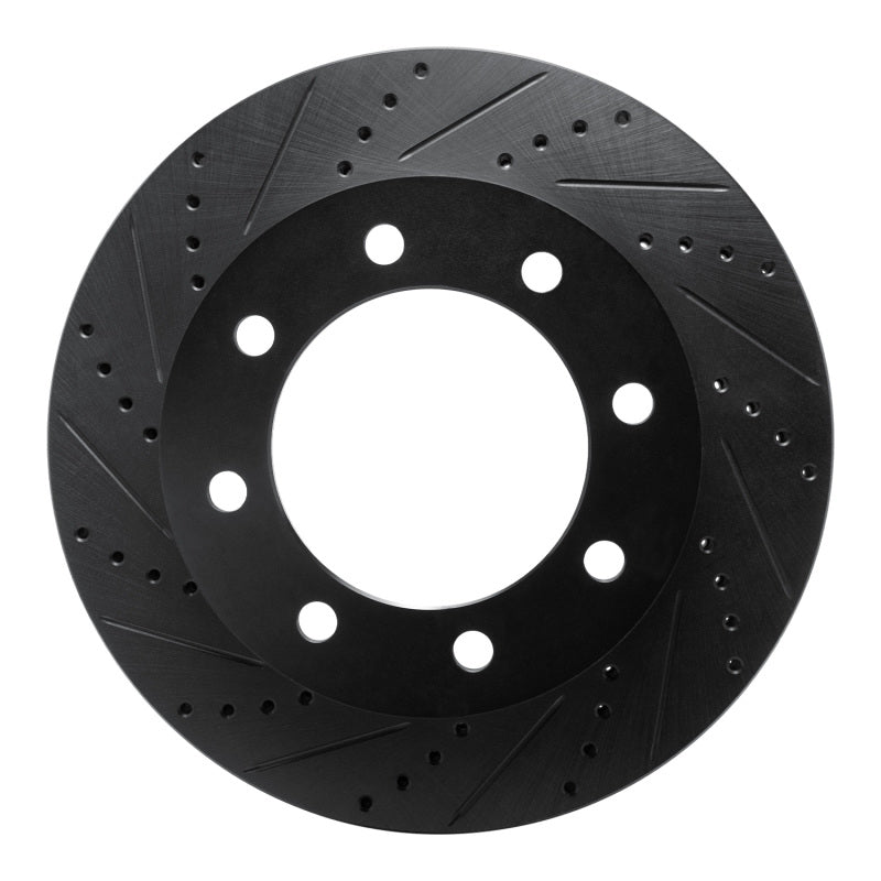 R1 Concepts R1 05-12 Ford F-350 Super Duty 4WD Front Left Drilled & Slotted Black Brake Rotor