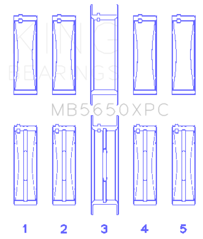 King Engine Bearings Ford 370/ 429/ 460 16V OHV pMaxKote Coated Main Bearing Set