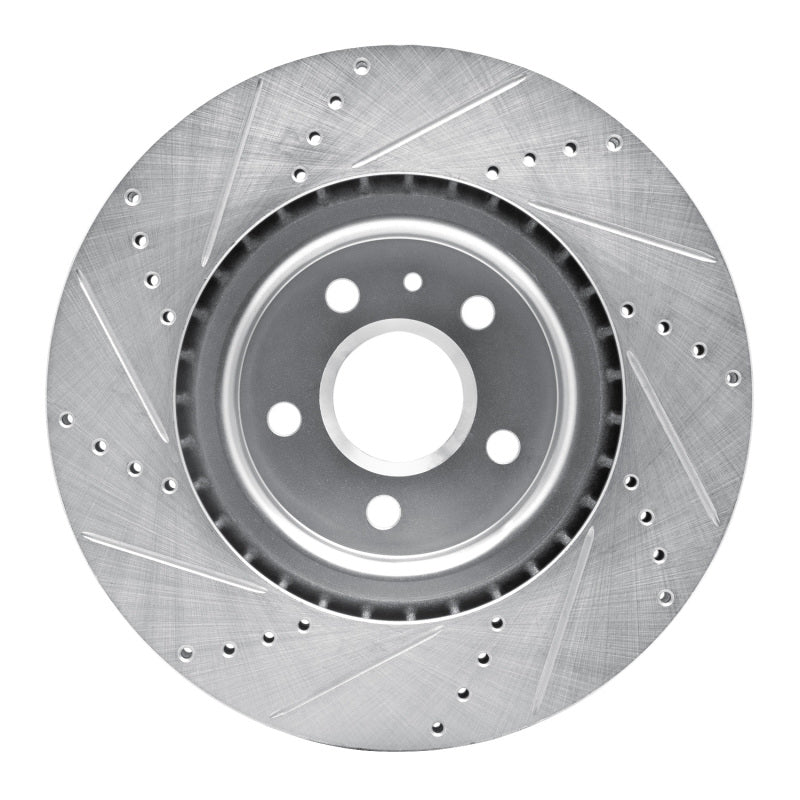 R1 Concepts R1 09-17 Buick Regal Front Right Drilled & Slotted Silver Brake Rotor