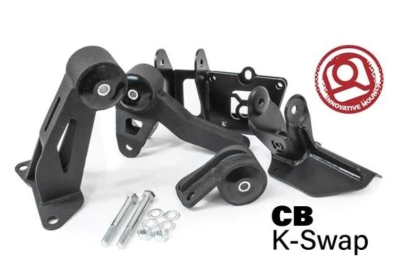 Innovative Mounts Innovative 90-93 Accord K-Series Black Steel Mounts 95A Bushings (Not K24 Trans)