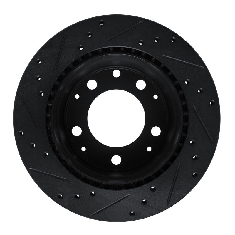 R1 Concepts R1 69-83 Porsche 911 Rear Right Drilled & Slotted Black Brake Rotor