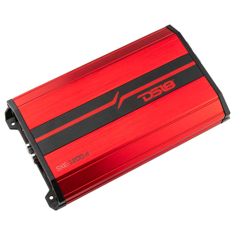DS18 4-Channel SXE Amplifier Class A|B 2x 200/4ohm Bridge 4 x 100/2ohm 4 x 60/4ohm Watts RMS- Red