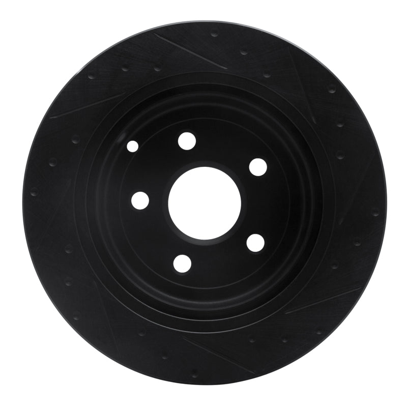 R1 Concepts R1 08-17 Chevrolet SS Rear Left Drilled & Slotted Black Brake Rotor