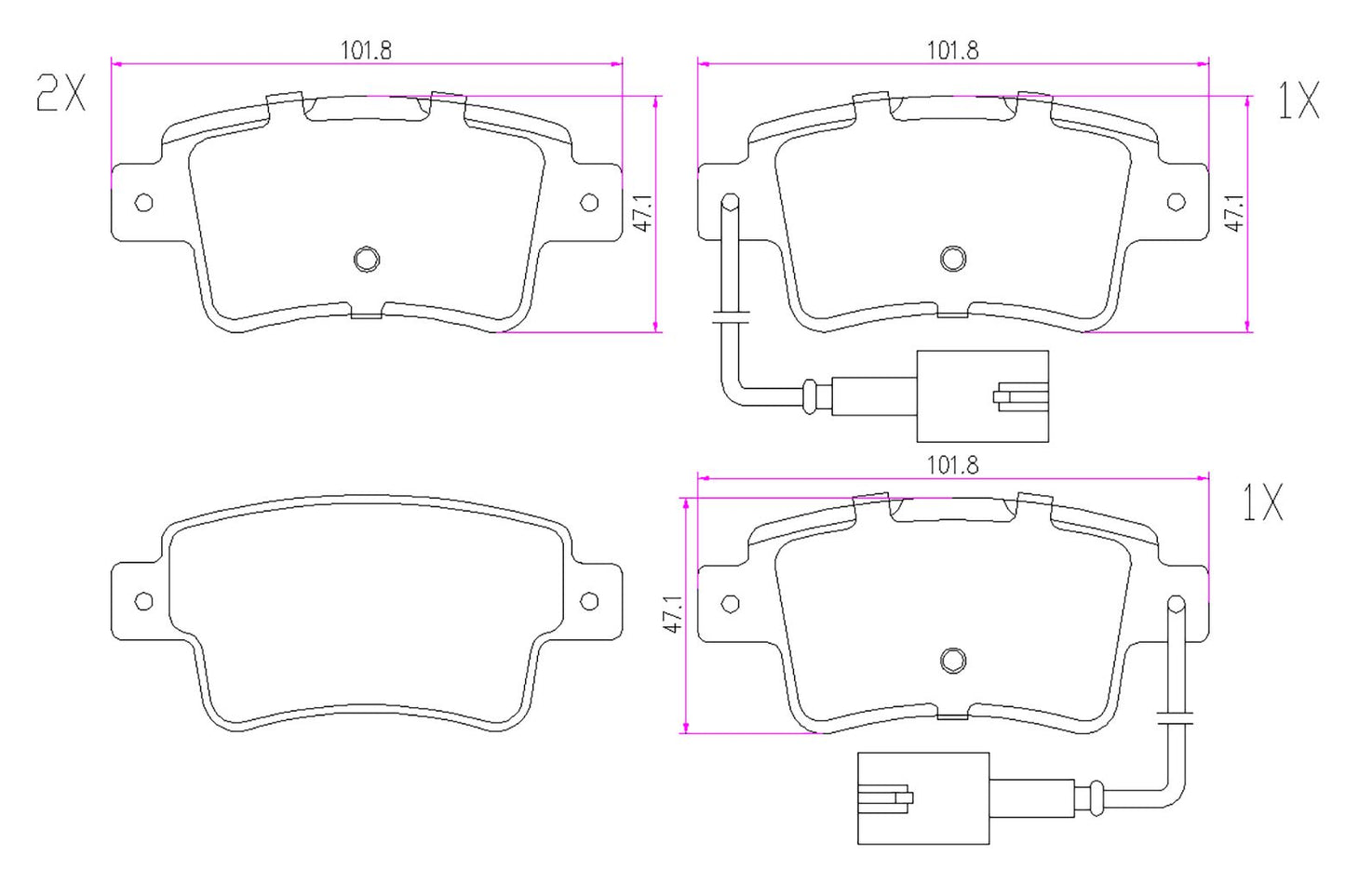 BOGAP P8210129 Brake Pad Set, Disc Brake