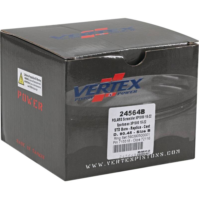 Vertex Pistons Vertex Piston 16-18 Polaris Scrambler 1000 Tractor 1000cc Cast Replica Piston Kit