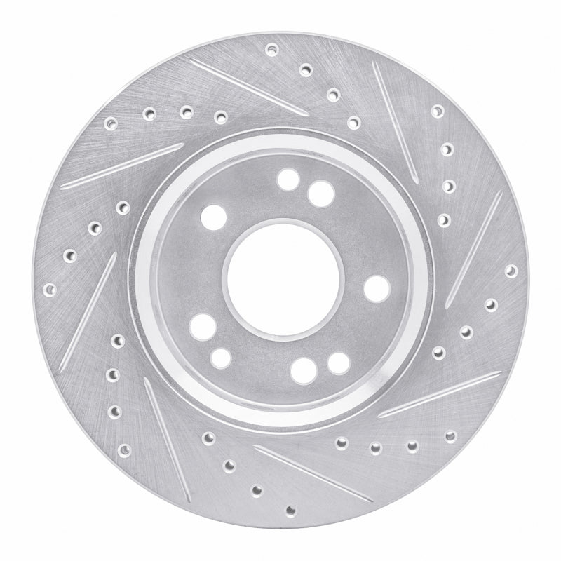 R1 Concepts R1 90-92 Mercedes-Benz 300E Front Left Drilled & Slotted Silver Brake Rotor