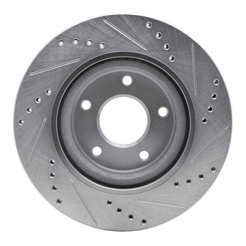 R1 Concepts R1 07-13 Nissan Altima Front Left Drilled & Slotted Silver Brake Rotor
