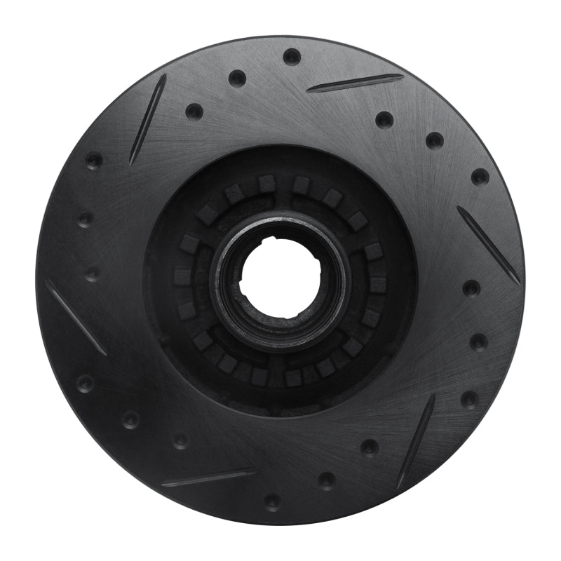 R1 Concepts R1 84-85 Mazda RX-7 Front Right Drilled & Slotted Black Brake Rotor