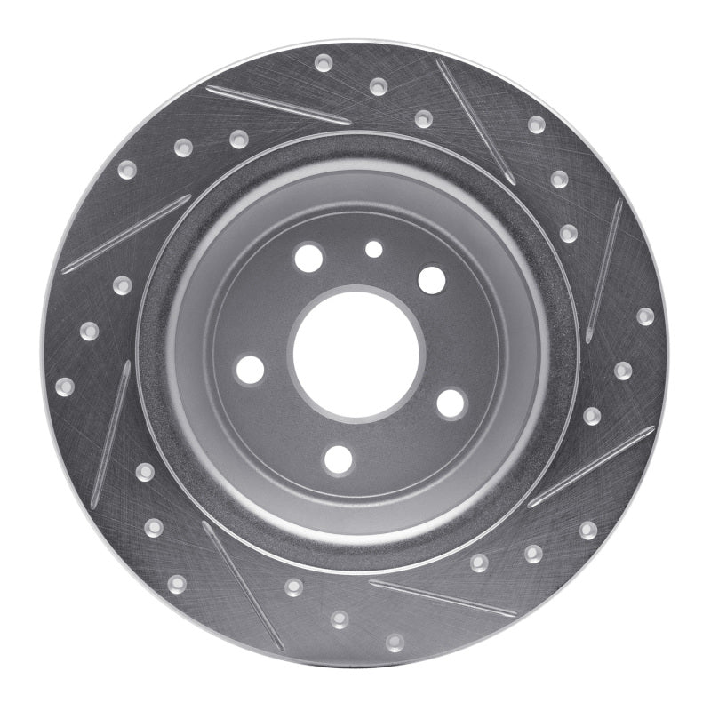 R1 Concepts R1 13-20 Ford Fusion Rear Left Drilled & Slotted Silver Brake Rotor