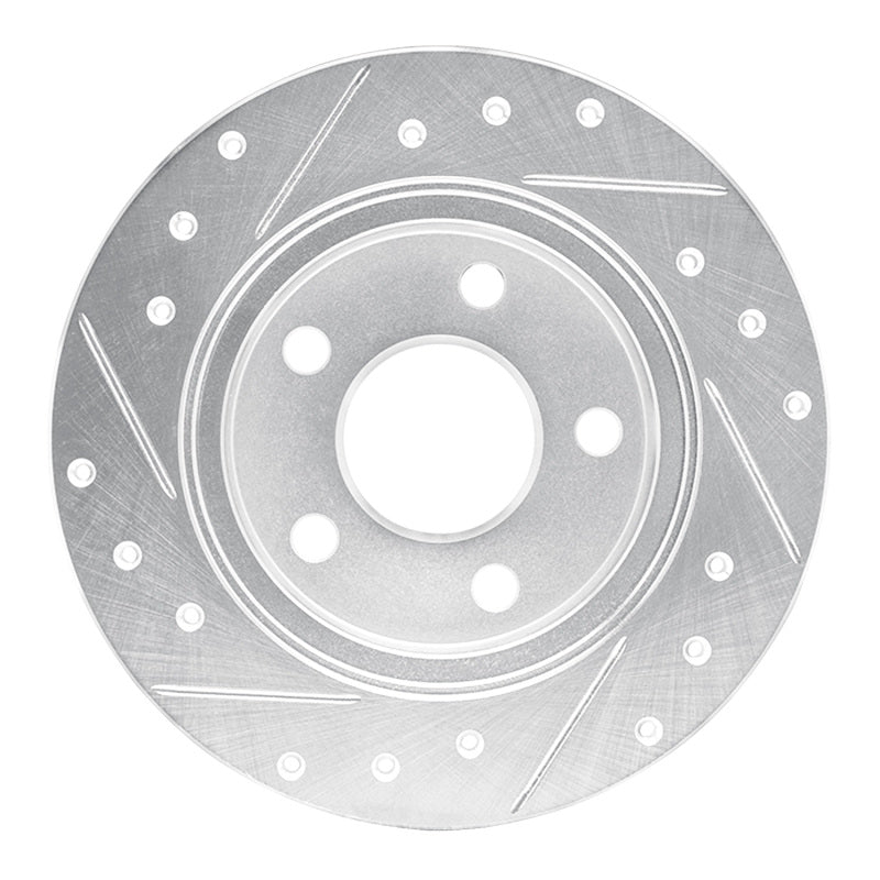R1 Concepts R1 93-05 Ford Taurus SHO Rear Right Drilled & Slotted Silver Brake Rotor
