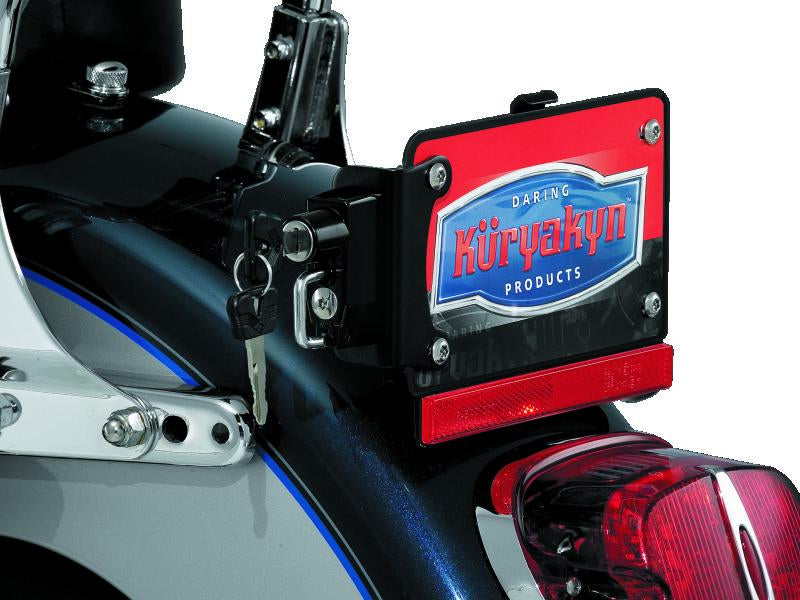 Kuryakyn License Plate Helmet Lock With Mount Black