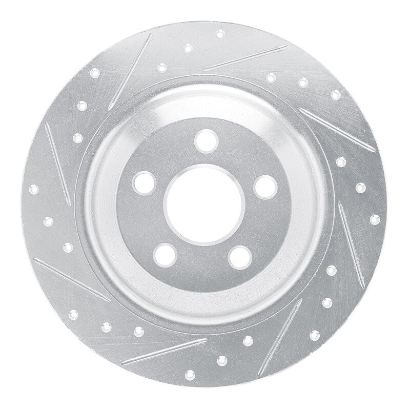 R1 Concepts R1 22-25 Ford Maverick Rear Right Drilled & Slotted Silver Brake Rotor