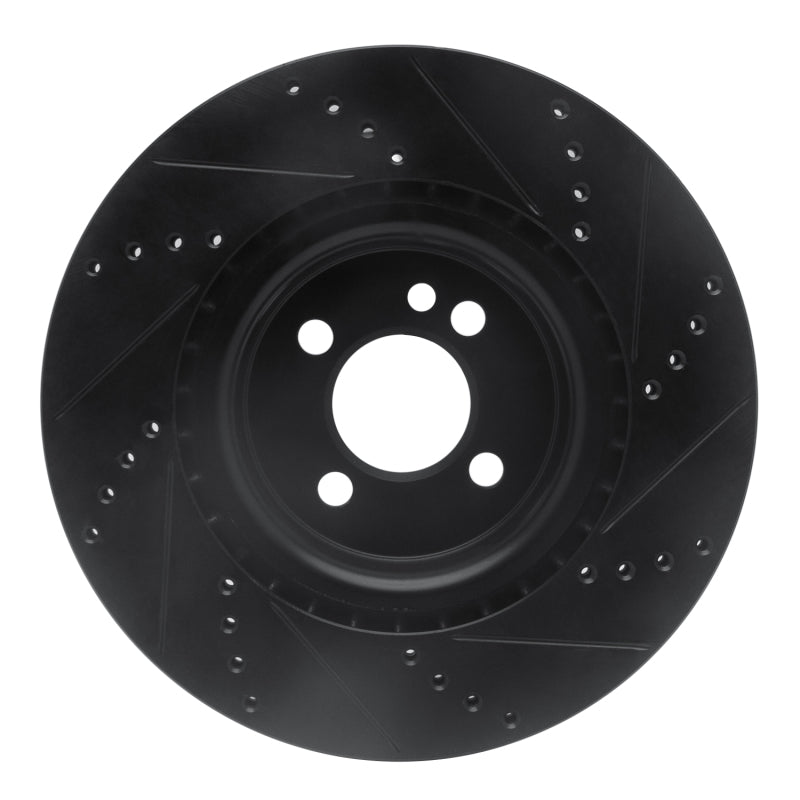 R1 Concepts R1 09-14 Mini Cooper (Excl Clubman) Front Left Drilled & Slotted Black Brake Rotor