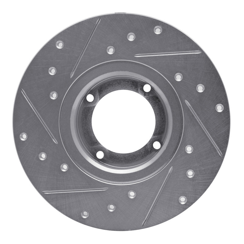 R1 Concepts R1 80-83 Subaru GL Front Right Drilled & Slotted Silver Brake Rotor