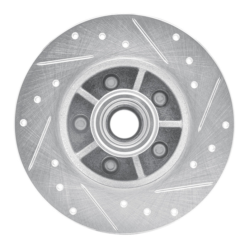 R1 Concepts R1 1984-1987 Pontiac Fiero Front Left Drilled & Slotted Silver Brake Rotor