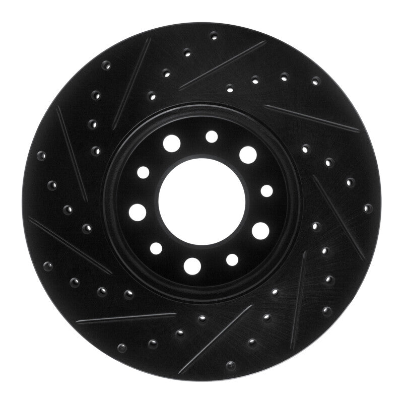 R1 Concepts R1 99-03 Ford Windstar Front Right Drilled & Slotted Black Brake Rotor