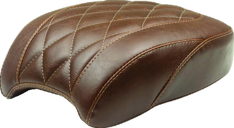 Mustang Motorcycle Mustang 18-21 Harley Street Bob Wide Tripper Passenger Seat Diamond Stitch - Brown