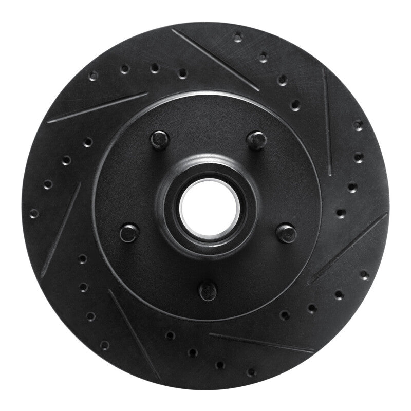 R1 Concepts R1 93-95 Chevrolet G10 Front Right Drilled & Slotted Black Brake Rotor