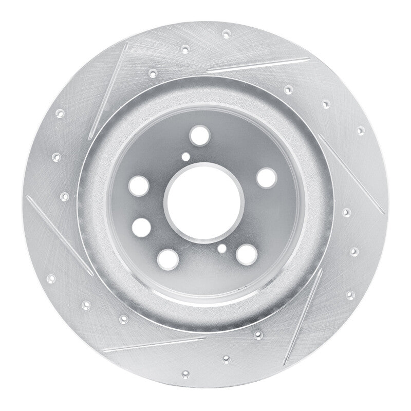 R1 Concepts R1 2021-2025 Lexus IS350 Rear Right Drilled & Slotted Silver Brake Rotor