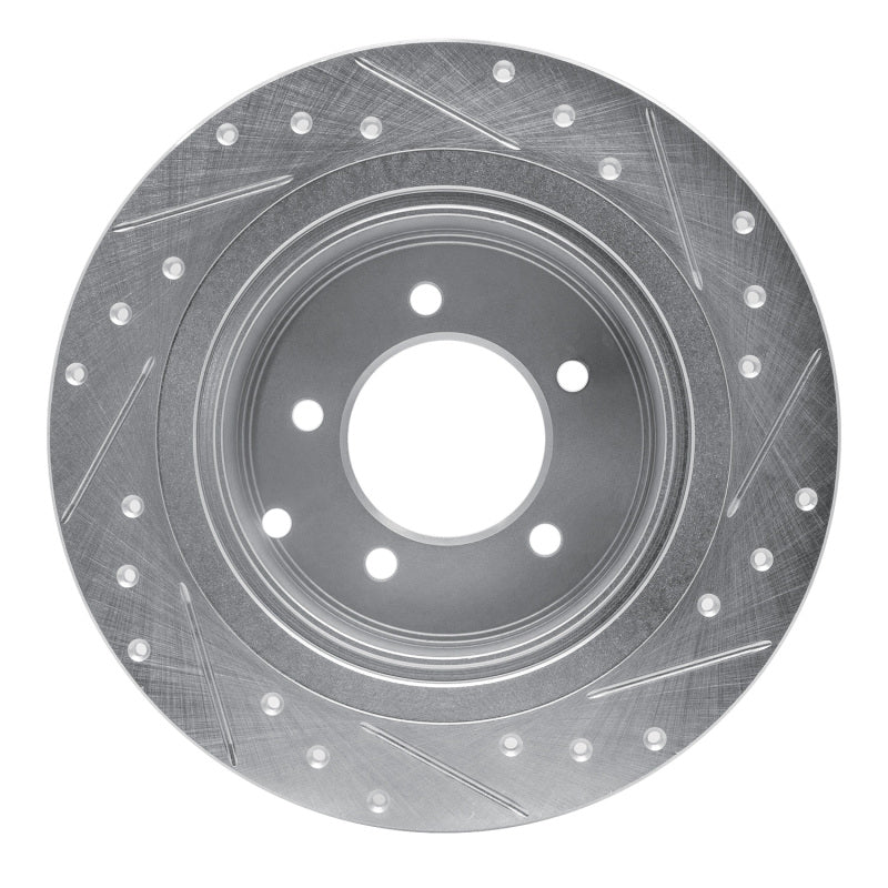 R1 Concepts R1 07-17 Chrysler 200 Rear Left Drilled & Slotted Silver Brake Rotor