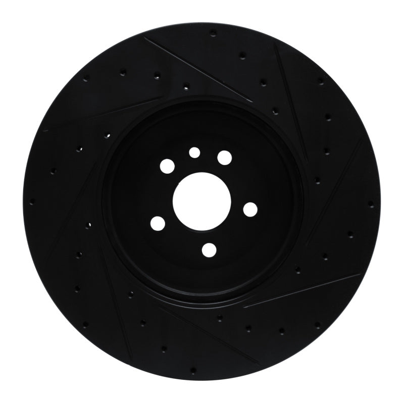 R1 Concepts R1 21-25 Jaguar F-Pace Front Left Drilled & Slotted Black Brake Rotor