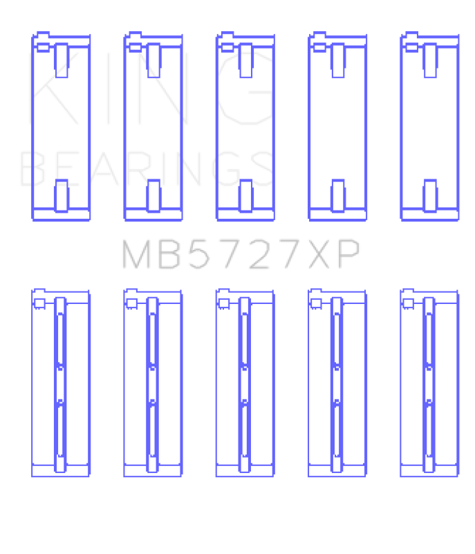 King Engine Bearings Suzuki M16A (Size .026) Crankshaft Main Bearings (Set of 5)