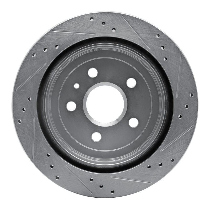 R1 Concepts R1 08-19 Cadillac CTS Rear Left Drilled & Slotted Silver Brake Rotor