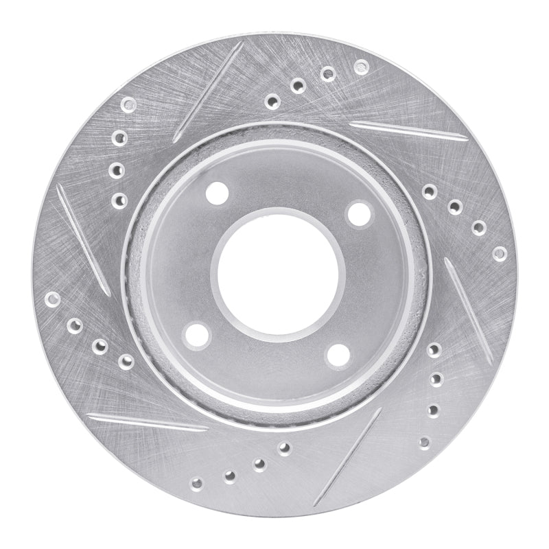 R1 Concepts R1 07-17 Nissan TIIDA (Mexico) Front Right Drilled & Slotted Silver Brake Rotor