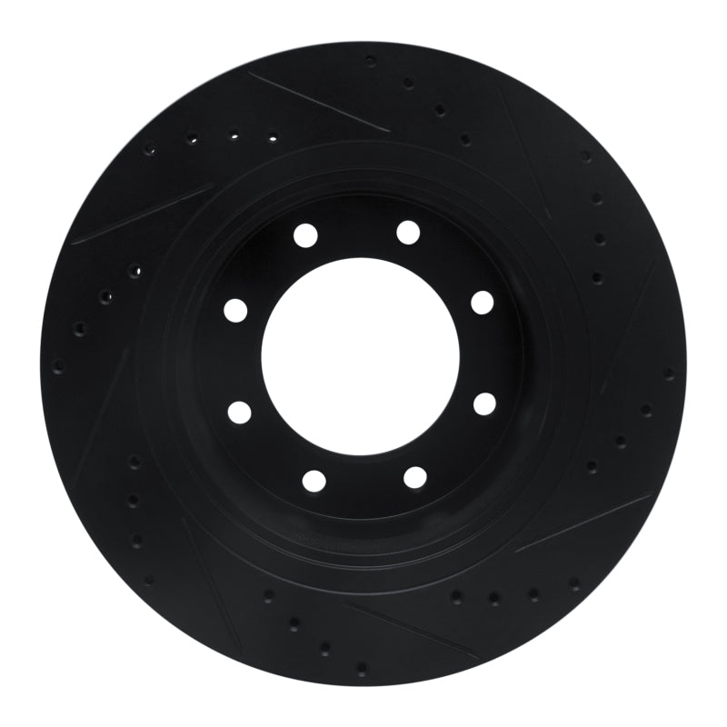 R1 Concepts R1 12-21 Nissan NV1500 Front Left Drilled & Slotted Black Brake Rotor