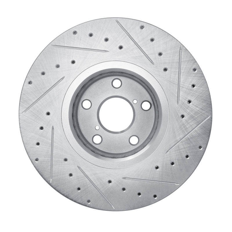 R1 Concepts R1 07-11 Lexus GS350 Left Front Drilled & Slotted Silver Brake Rotor
