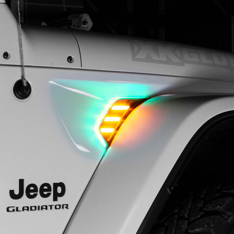XKGLOW XK Glow XKchrome JEEP Air Vent Light Light RGB + Amber Turn Signal & Running