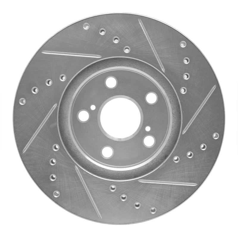 R1 Concepts R1 94-99 Toyota Celica Front Left Drilled & Slotted Silver Brake Rotor