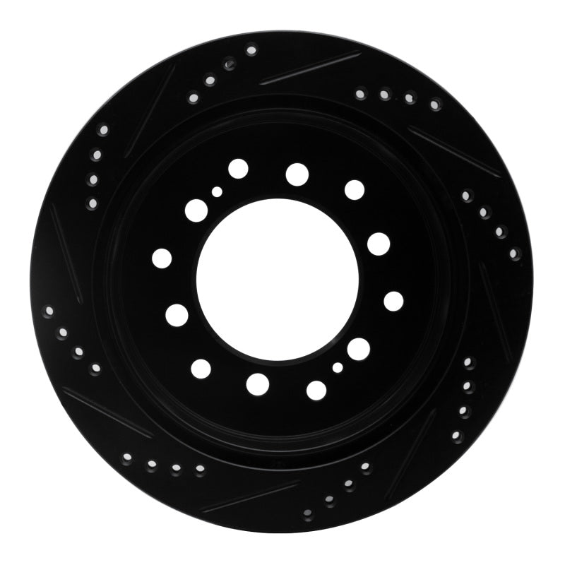 R1 Concepts R1 01-09 Lexus GX470 Rear Right Drilled & Slotted Black Brake Rotor
