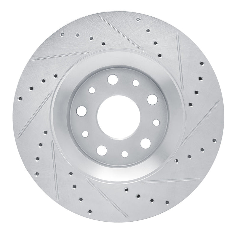 R1 Concepts R1 18-25 Jeep Wrangler Front Left Drilled & Slotted Silver Brake Rotor