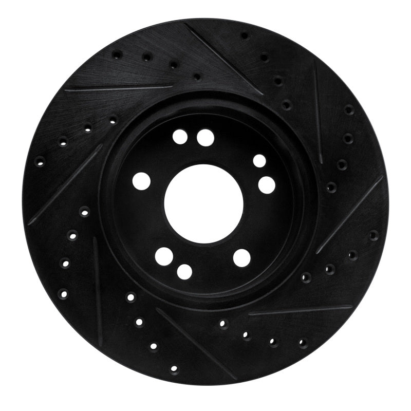 R1 Concepts R1 90-95 Mercedes-Benz E320 Front Left Drilled & Slotted Black Brake Rotor