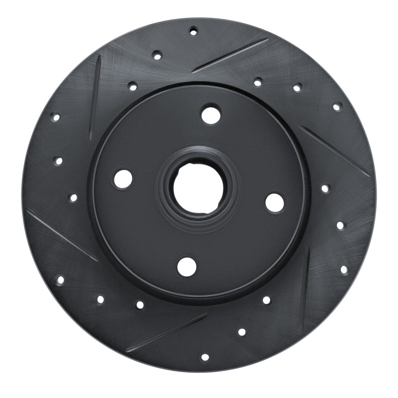 R1 Concepts R1 76-84 Porsche 924 Front Left Drilled & Slotted Black Brake Rotor