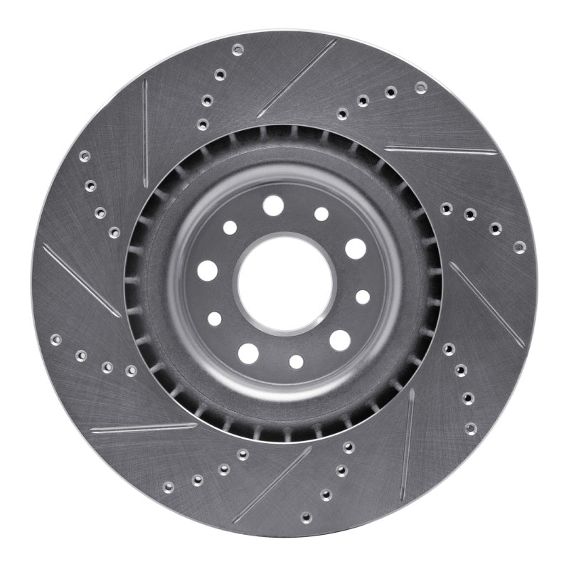 R1 Concepts R1 14-19 Fiat 500L Front Right Drilled & Slotted Silver Brake Rotor
