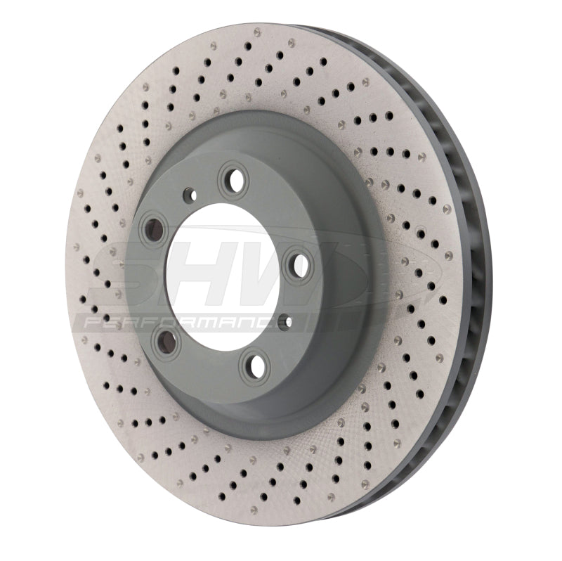 SHW Performance SHW 15-16 Porsche 911 Carrera4 GTS 3.8L w/o Ceramic Brake Left Frt Drill-Dimp MB Rotor (99135140301)