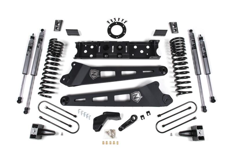 Zone Offroad 2019 Ram 3500 4in Radius Arm Bracket Gas - 2in Rear Block w/o Overload - Nitro Shocks